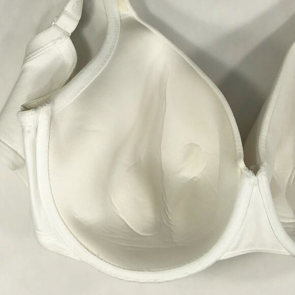 Cacique 44F Bra White Full‎ Coverage Underwire Support Plus Size Lane Bryant 48 - Picture 6 of 9
